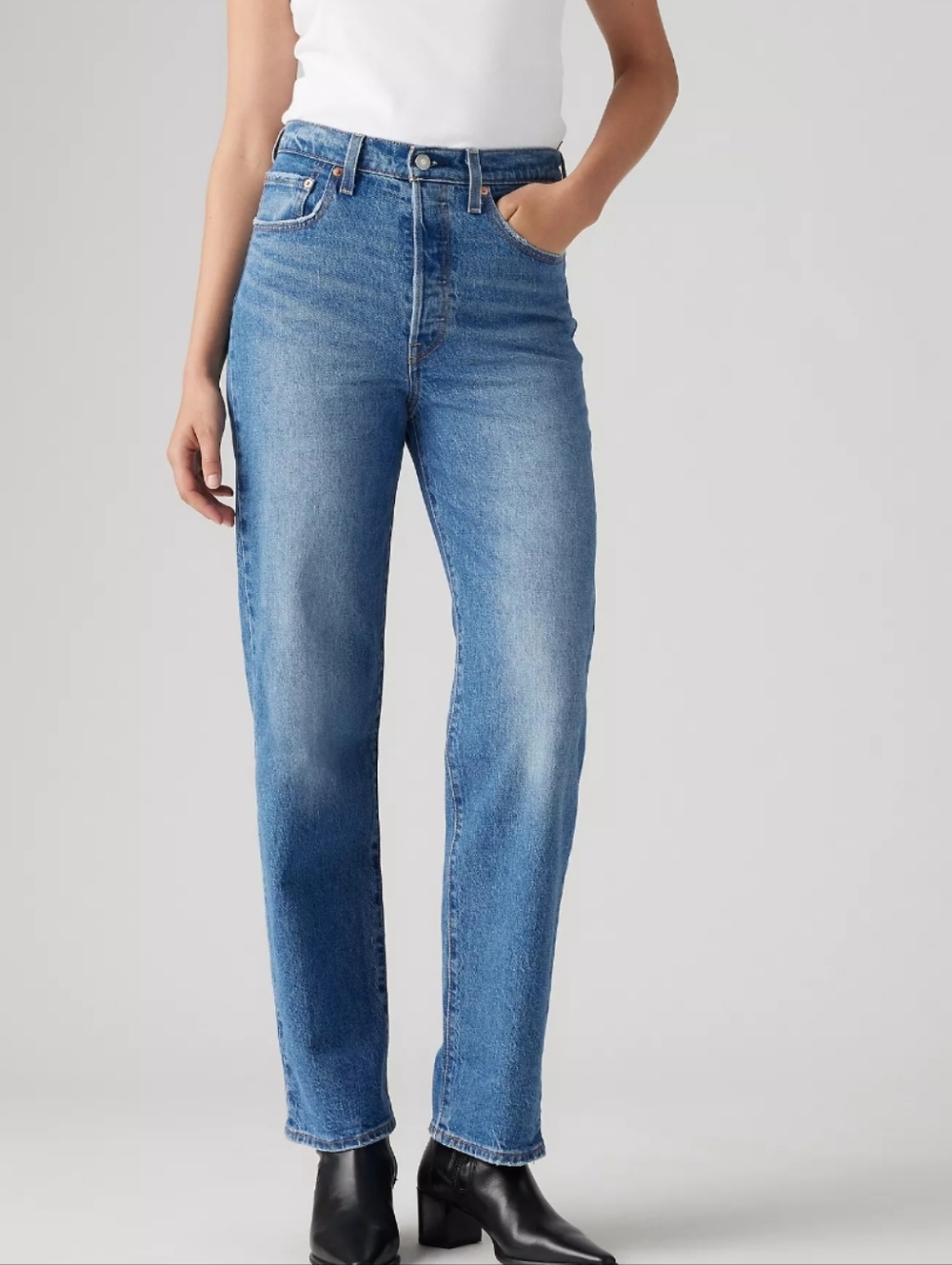 Levis Ribcage Straight Ankle Classic High-Rise Straight Leg Jeans